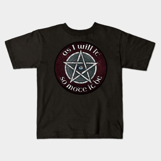 So Mote It Be - Pentagram Kids T-Shirt by SolarCross